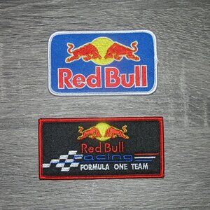(2) Lot of Red Bull F1 Racing Motorsports Energy Drink Iron On Patches